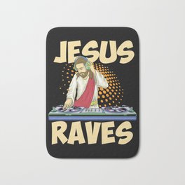 Jesus Raves DJ Turntables Music Dance present / gift idea Bath Mat