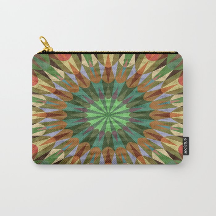 Earthy Retro Geometry #2 Carry-All Pouch