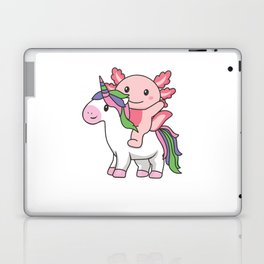 Trigender Flag Pride Lgbtq Axolotl On Unicorn Laptop Skin