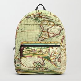 A new mapp of the world (1702) Backpack | Cartography, Digital, Geography, Illustration, Atlas, Mapp, Global, Wallart, Vintage, World 
