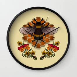 The Bumble Bee & his Honeycomb Wall Clock