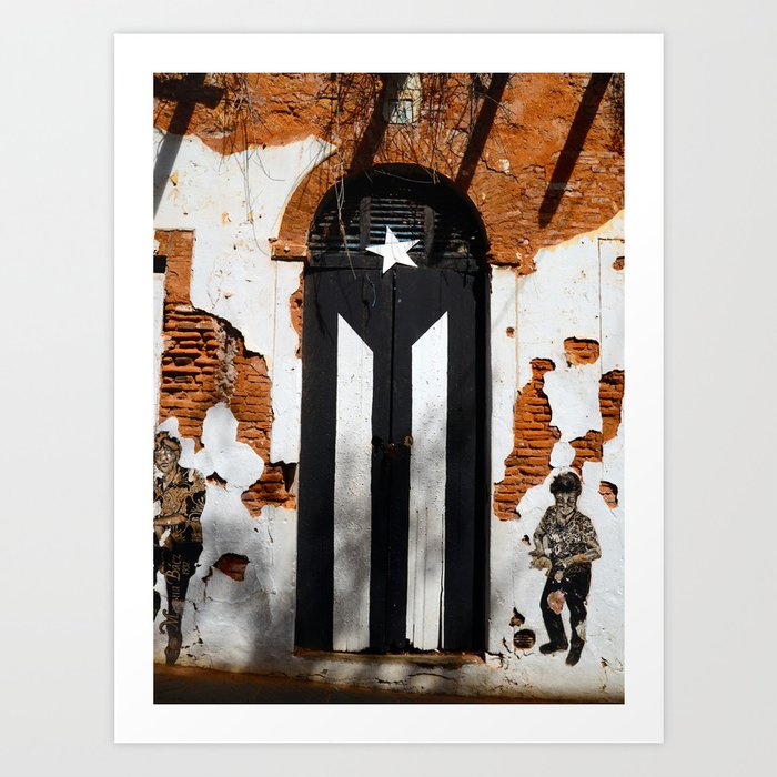 Puerto Rico Black flag Art Print