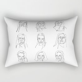 LINE ART FEMALE PORTRAITS V-I-I Rectangular Pillow