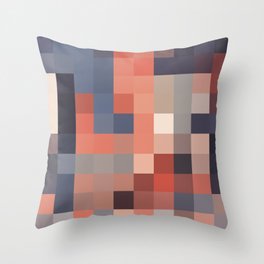 Autumn colors pixel mosaic Throw Pillow