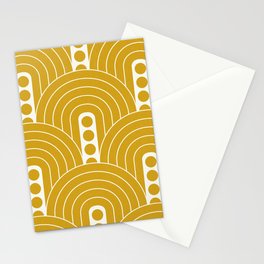 Rainbow Color Wave Goldenrod Yellow Stationery Card