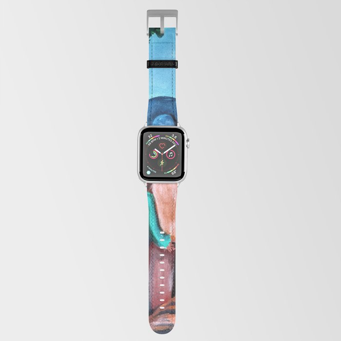 Juneteenth; A brand new day African American celebration black pride and history portrait painting Apple Watch Band