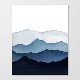 Blue Mountains in Watercolor Canvas Print