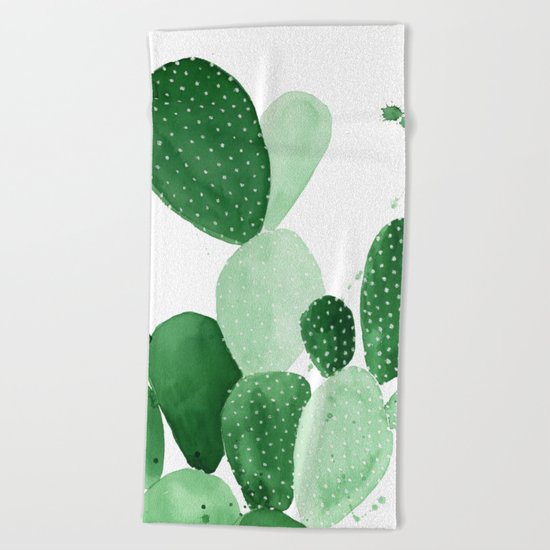 Green Paddle Cactus II Beach Towel