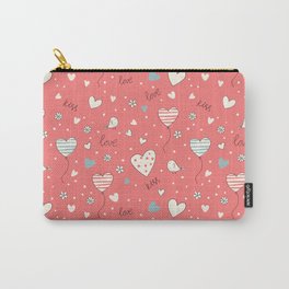 Love in the Air Carry-All Pouch | Redcurtains, Loveart, Valentinesdaycard, Heartpillow, Redpillow, Birdlover, Loveintheair, Lovebedroomdecor, Graphicdesign, Reddecor 