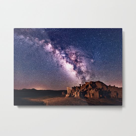 Bisti Badlands Night Sky Metal Print