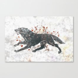 Grey wolf on the snow Canvas Print