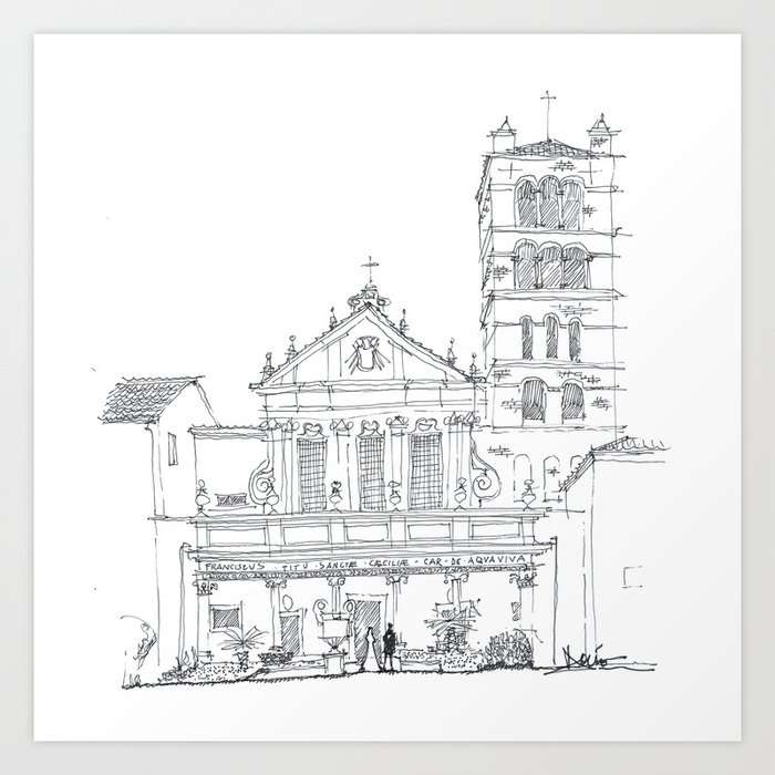 Basilica di Santa Cecilia in Trastevere Art Print