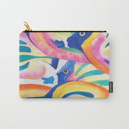 Fish School Carry-All Pouch | Watercolorpainting, Tropical, Tropicalart, Watercolor, Paintedfish, Marine, Underwater, Watercolorfish, Painting, Fishschool 