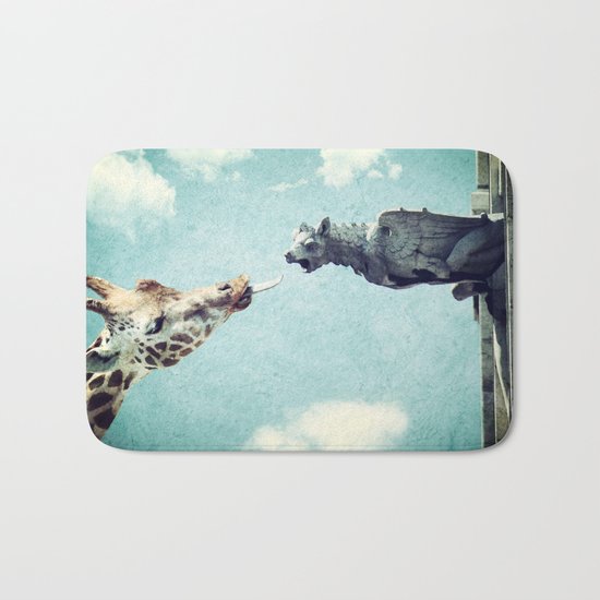 A Giraffe In Paris or French Kiss Bath Mat