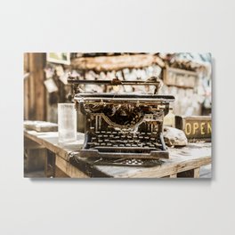 Lonely Vintage Typewriter Metal Print | Travel, Cafe, Author, Photo, Cool, Typewriter, Wallart, Writing, Officeart, Type 