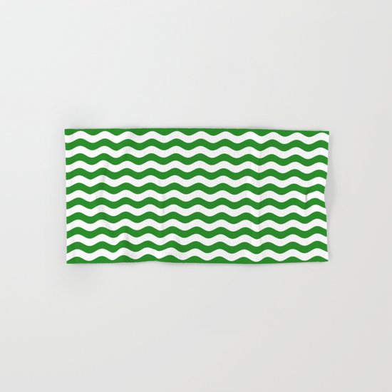 Wavy Stripes (Forest Green/White) Hand & Bath Towel