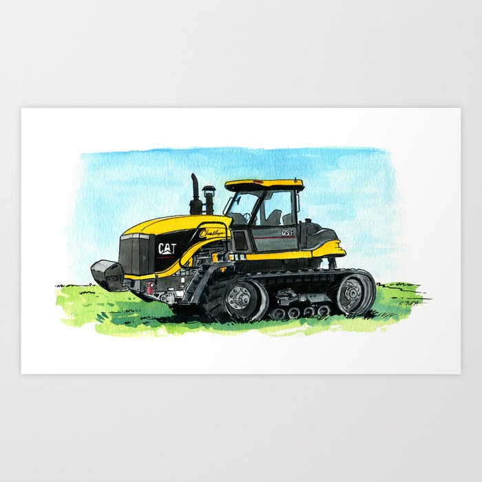 CAT Tractor Art Print