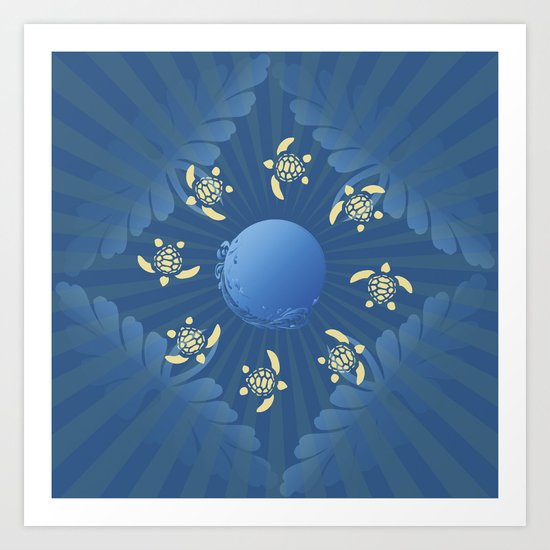 Turtle Run Art Print