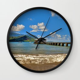 South Pacific  Wall Clock | Kauai, Beach, Color, Scenic, Shore, Peaceful, Sea, Seascape, Hanaleibay, Beautiful 