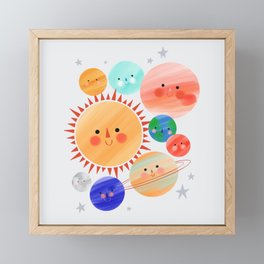 Kids Planet Space Illustration  Framed Mini Art Print