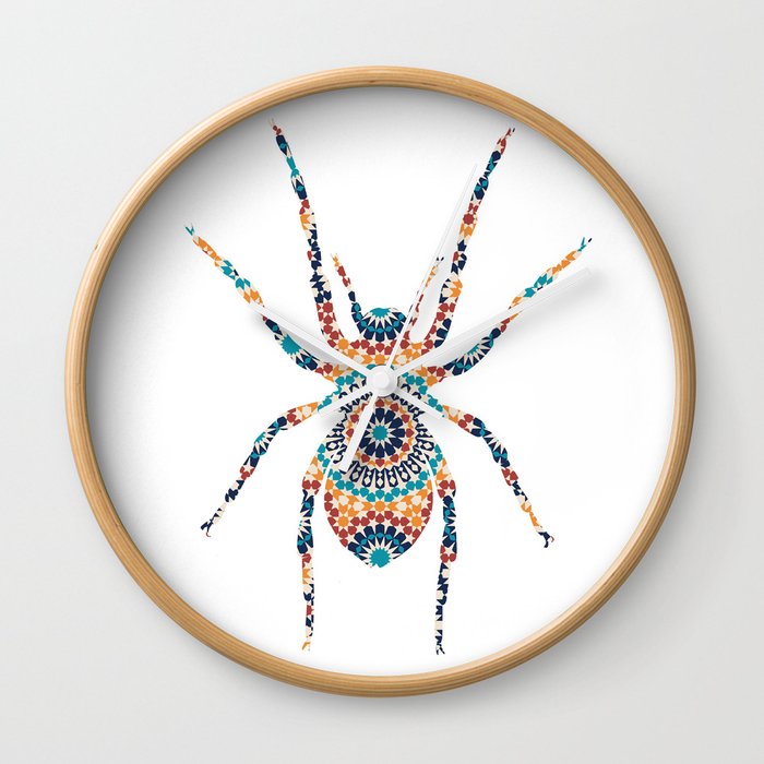 SPIDER SILHOUETTE WITH PATTERN Wall Clock