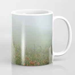 Field of Wildflowers in Washington Coffee Mug | Fog, Field, Grass, Outdoors, Mist, Photo, Orange, Nature, Pnw, Plants 
