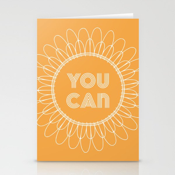 you can | orange Stationery Cards
