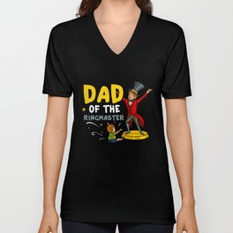 Circus Birthday Party Dad Theme Cake Ringmaster V Neck T Shirt