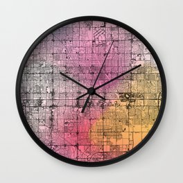 Colorful Mesa, USA City Map Wall Clock