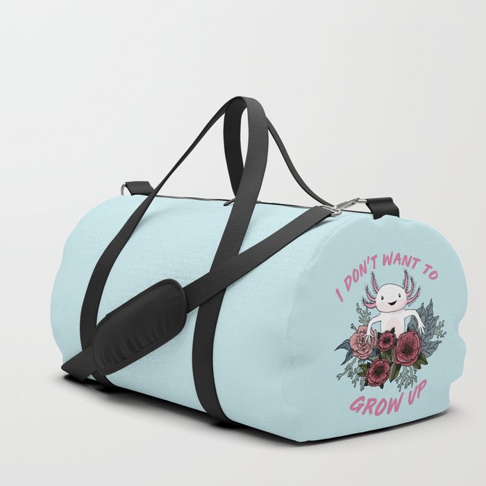 I don't want to grow up - cute axolotl Duffle Bag