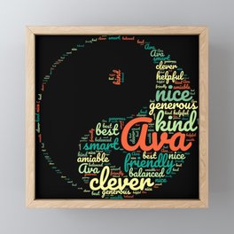 Name gift for Ava qualities Ying and Yang symbol Framed Mini Art Print