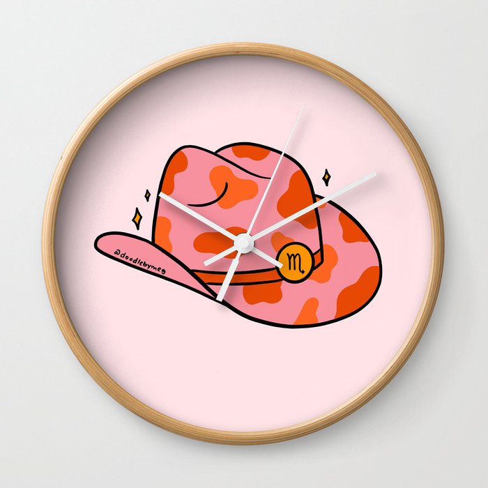 Scorpio Cowboy Hat Wall Clock