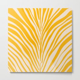 Yellow Zebra Animal Print Metal Print | Curated, Boho, Yellow, Trendy, Minimalist, Sun, Zebra, Tiger, Modern, Scandi 