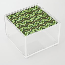 Green Geometry: A Horizontal Abstract Pattern Acrylic Box