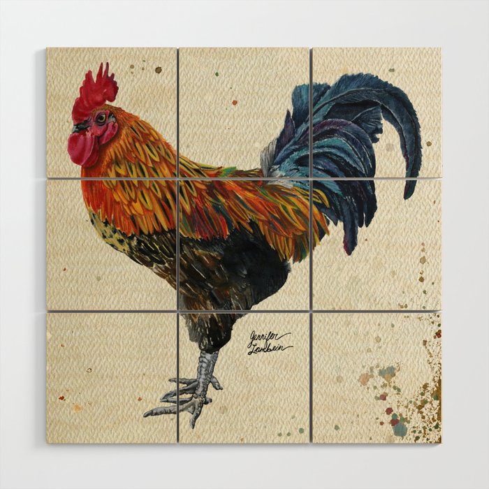 Rooster Harlow Wood Wall Art