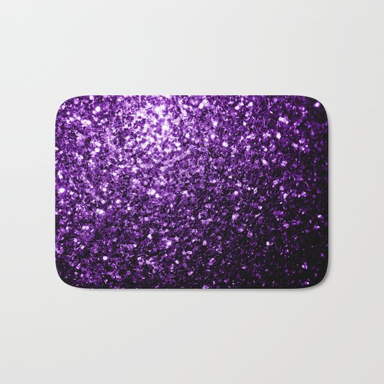 Beautiful Dark Purple glitter sparkles Bath Mat