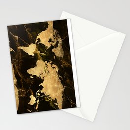 world map marble 5 Stationery Cards