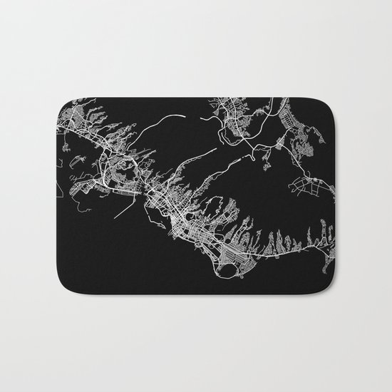 Honolulu map Bath Mat