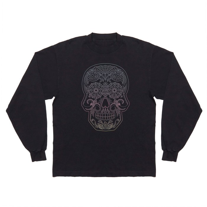 Color Me Day of the Dead Skull - Rainbow Long Sleeve T Shirt