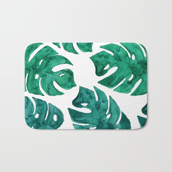 Watercolor Leafs II Bath Mat