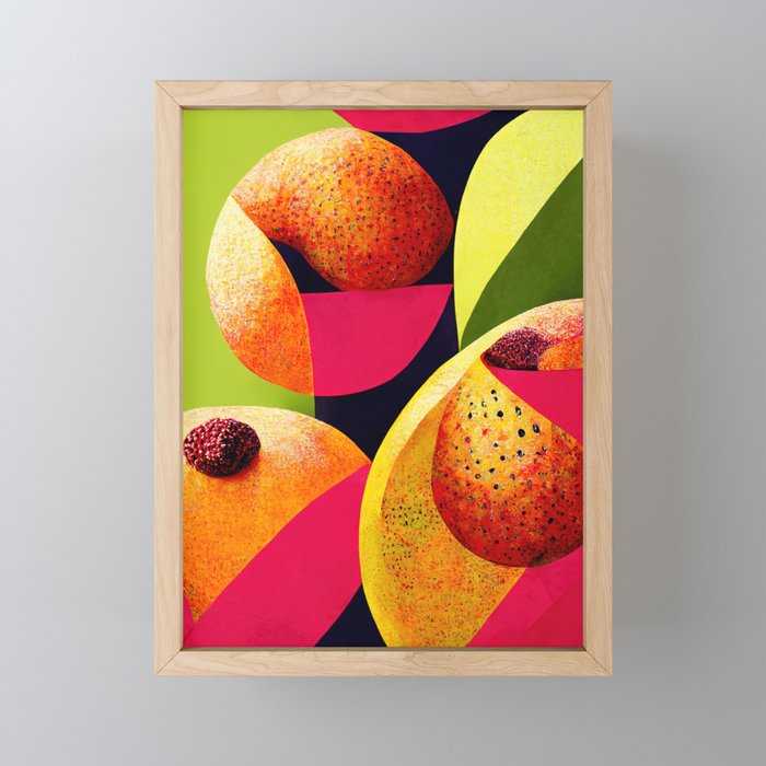 Orange Blitz - Abstract Minimalist Digital Retro Poster Art Framed Mini Art Print