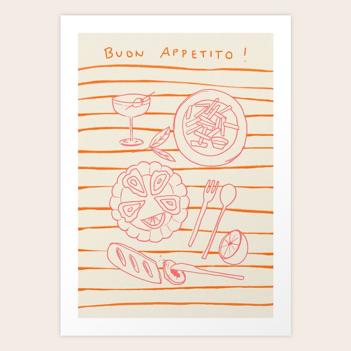 Buon Appetito Art Print by Society6 Design Studio | Society6