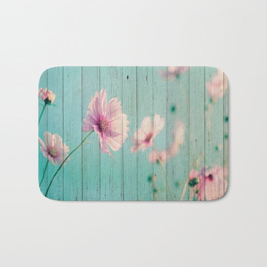 Sweet Flowers on Wood 07 Bath Mat