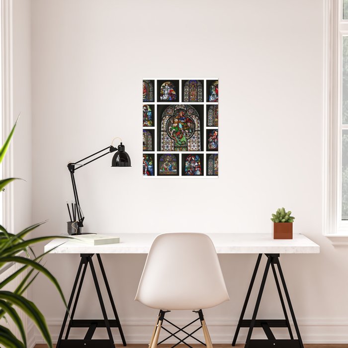 Stained Glass Windows Collage Poster