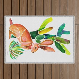 Hare and Cactus Outdoor Rug