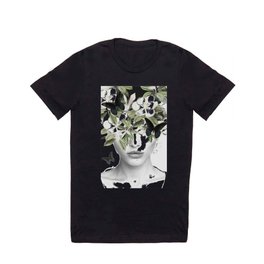 Woman With Flowers and Butterflies 3 T Shirt
