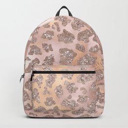 Rosegold Blush Leopard Glitter   Backpack | Glitter, Boheme, Painting, Geode, Graphicdesign, Gold, Digital, Elegant, Marbled, Trendy 
