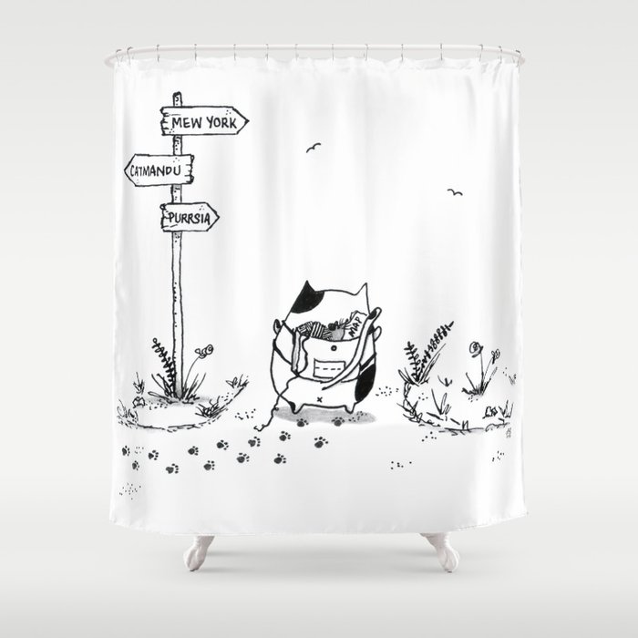 Cat Adventure Shower Curtain