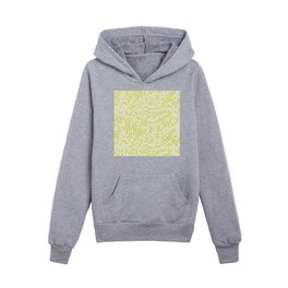 Chartreuse doodle pattern Kids Pullover Hoodies