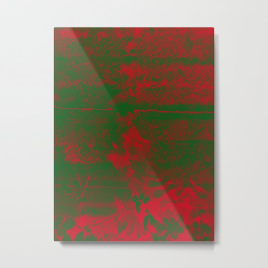 Leaves in fire red green fantasy Metal Print
